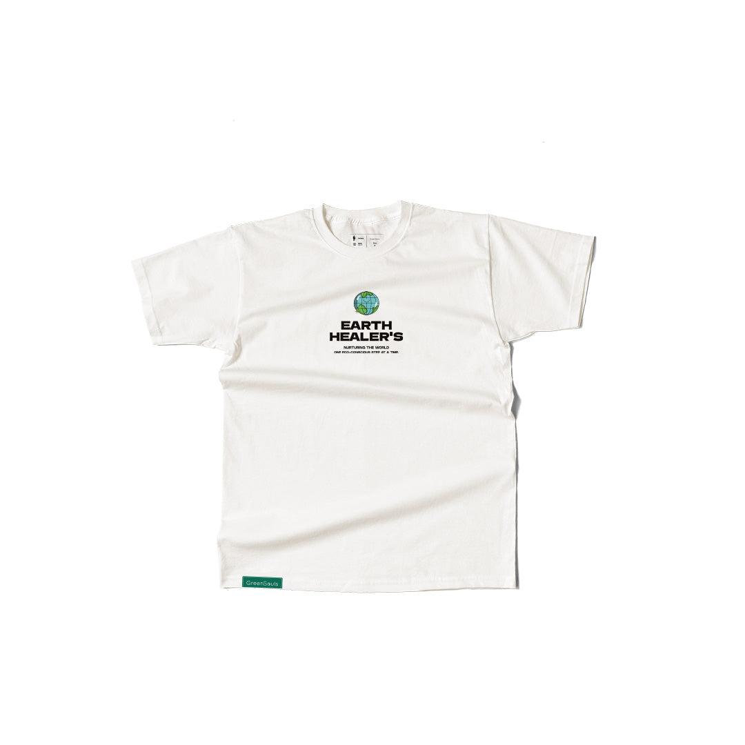 Camiseta Oversize  Earth Healers Blanca