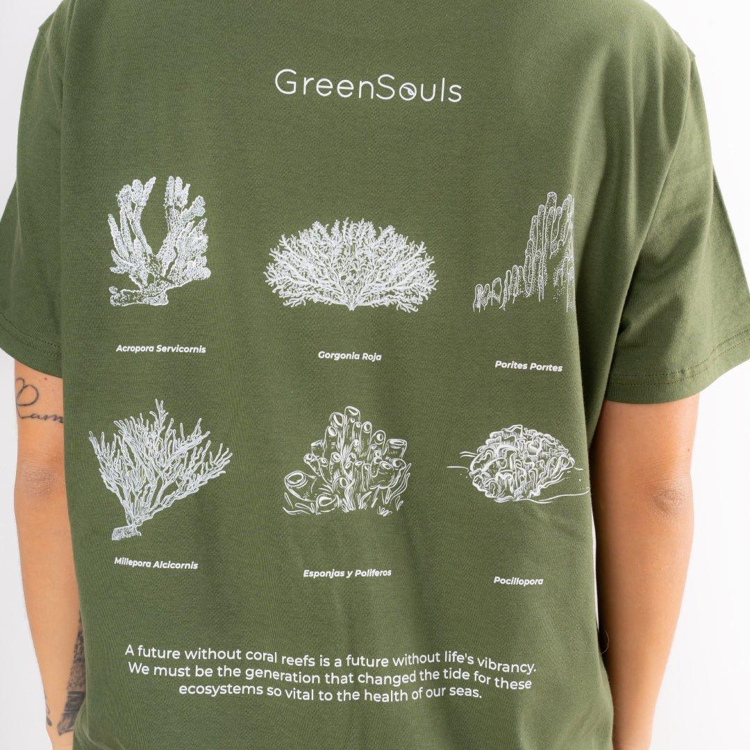 Camiseta Oversize Corallium Verde Olivo - Greensouls Global