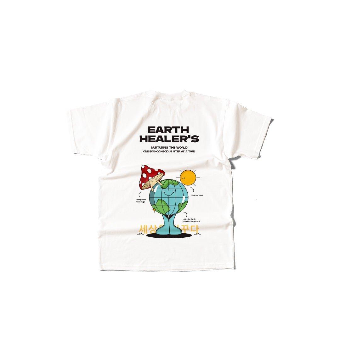 Camiseta Oversize Earth Healers Blanca - Greensouls Global