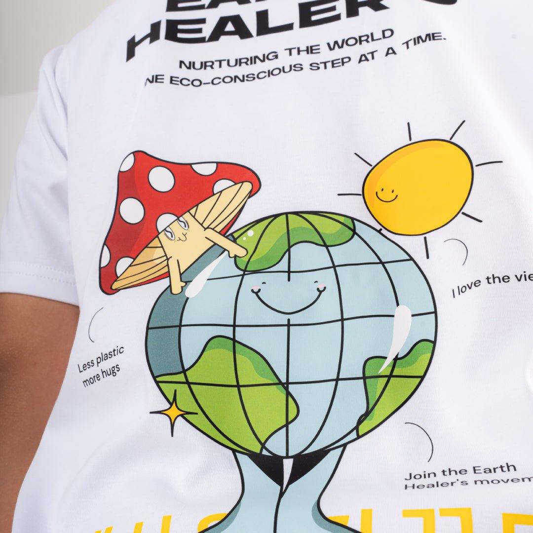 Camiseta Oversize Earth Healers Blanca - Greensouls Global