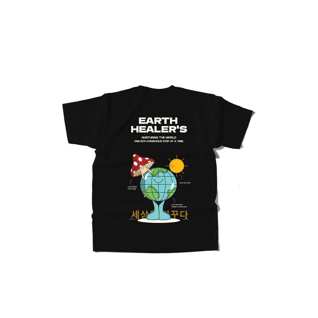 Camiseta Oversize Earth Healers Negra - Greensouls Global